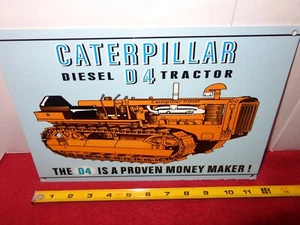 12 x 8 in CATERPILLAR DIESEL TRACTOR ADVERTISING SIGN HEAVY DIE CUT METAL # S 54 - Picture 1 of 5
