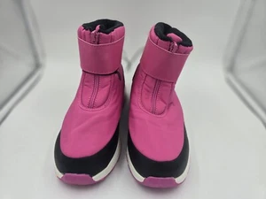 Wonder Nation rosa & schwarz Mädchen Reißverschluss vorne Stiefel Regen Schnee Größe 5 - Bild 1 von 6