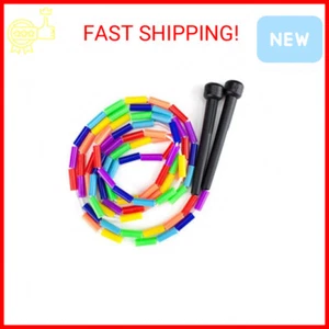 K-Roo Sports Rainbow Jump Rope with Plastic Beaded Segmentation, 7-Foot - Picture 1 of 2