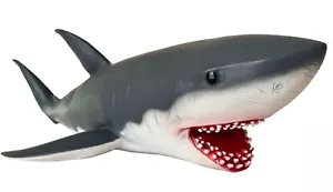 "Grande giocattolo squalo bianco gomma morbida animale marino per ragazzi bambine bambini 3+21" - Foto 1 di 5