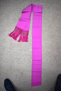 Purple Bishop Cincture with Knotted Fringe, Liturgical Belt (CU448) chalice co - Picture 1 of 12