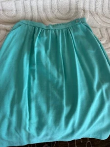Vintage Cricket Lane A-Line Skirt Teal Pockets Made USA Size 18 - Picture 1 of 6