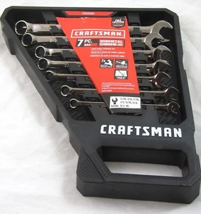 Craftsman Long Panel Reach Combination Wrench Set Gunmetal (7-Pc) SAE CMMT12062 - Picture 1 of 10