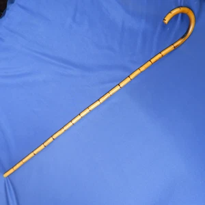 Bastón de madera vintage 35 1/2” bastón bastón bambú punta doblada mango (decoración) - Imagen 1 de 5