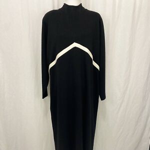 Vintage Lennie for Nina Leonard Sweater Dress Black & White Wool Blend size 3x