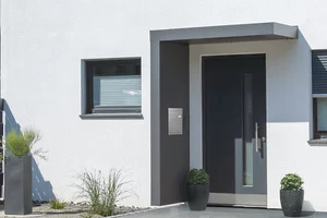 Haustürvordach Gutta BS Plus 160 mit Seitenteil + Briefkasten Edelstahl Standard - Bild 1 von 37
