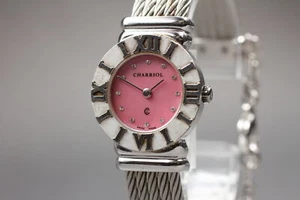 [Exc+4] Philippe Charriol Saint-Tropez Pink Shell SV925 QZ Ladies From JPN W617 - Picture 1 of 10