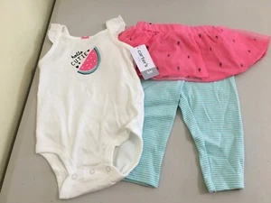 New Carter's Baby Girl Pink Watermelon Tutu Leggings 2PC set Size 6M,9M,12M,24M - Picture 1 of 3