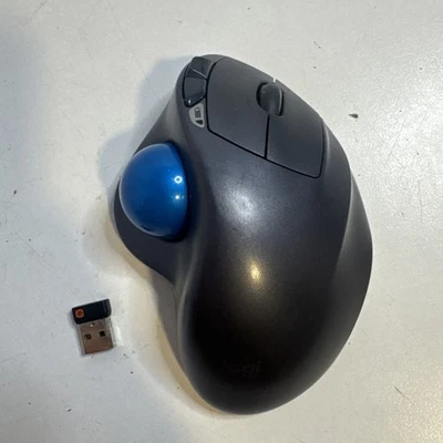 Logitech M570 Wireless Trackball Mouse Receiver Dongle Complete Trackman TESTED - Image 1 of 4