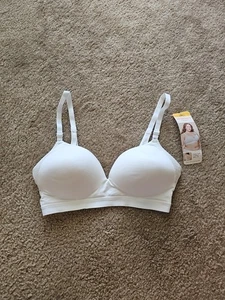 Simply Perfect by Warner's All Over Smoothing Wireless Comfort Bra 34C White - Picture 1 of 5