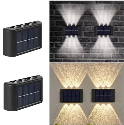 Lámpara de pared exterior impermeable LED arriba abajo con energía solar Foto 1 de 4