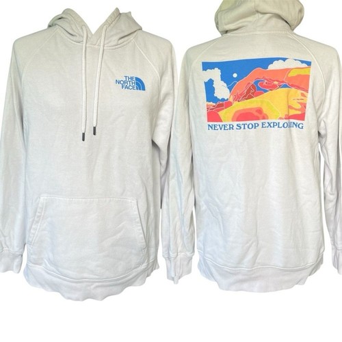 OFF WHITE Felpa con cappuccio grafica colorata The North Face Never Stop Exploring outdoor taglia M