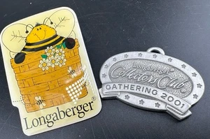 Longaberger 2001 Collector's Club Gathering Pewter Basket Tie-On Bumblebee Pin - Picture 1 of 5
