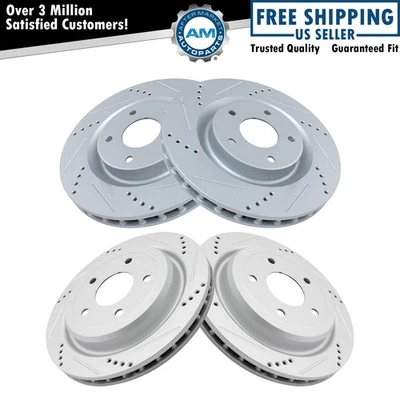 Drilled Brake Rotor Set Fits 2004-2009 Cadillac XLR 2005-2013 Chevrolet Corvette - Image 1 of 4