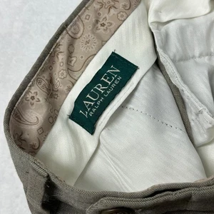 Lauren Ralph Lauren Women's Tan Plaid Dress Pants Size 18 Classic Fit - Picture 1 of 5