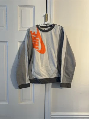 Suéter Nike Niños Bolsillo Medio Gris y Blanco Foto 1 de 4