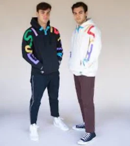 DT Dolan Twins Spread Positivity Hoodie Taschen schwarz & bunt Unisex Größe Small - Bild 1 von 12