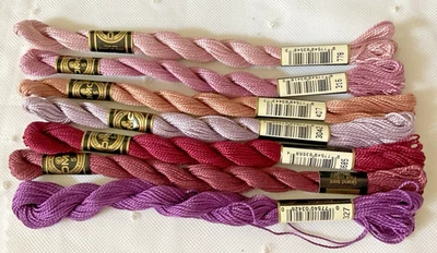 DMC Perle Cotton Thread Lot of 7 Lavenders Made in France 27.3Yd 25M New - Image 1 of 3