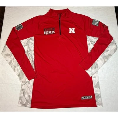 Мужской пуловер на молнии Colosseum Nebraska Huskers Цвет красный Размер XL - Изображение 1 из 4