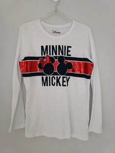 Disney Girls Size 16 Minnie Mickey Shirt Top Long Sleeve Cotton Blend - Picture 1 of 6