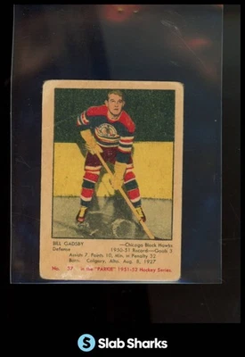 1951 PARKHURST #37 BILL GADSBY RC ROOKIE - Imagem 1 de 4