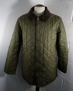 Mens Barbour Liddlesdale Green Button Up Quilted Jacket - Size Small - Picture 1 of 5