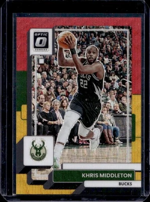 Donruss Optic Khris Middleton 2022-23 rojo y dorado onda #/99 Bucks Foto 1 de 2