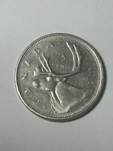 1975 Kanada 25 Cent Queen Elizabeth II Münze, Canadian 🇨🇦 - Bild 1 von 2