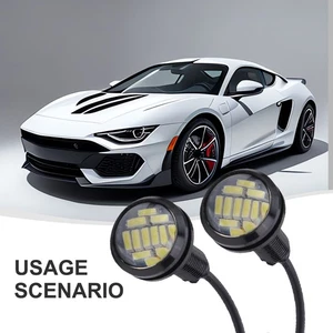 Daytime LED Light Backup Dustproof Driving Parking ABS White Light - Picture 1 of 12