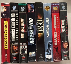 8 Steven Seagal VHS Submerged Out of Reach Ticker Exit Wounds Above the Law - Foto 1 di 7