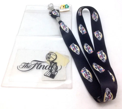 NBA Finals Lanyard Ticket Holder 2008 Souvenir LA Lakers Boston Celtic Lapel Pin Cover