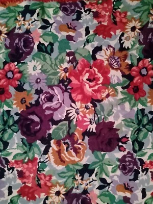 Vintage irregular shaped remnant of FLORAL Liberty of London VARUNA WOOL fabric  - Image 1 of 4