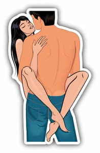 Männliche und weibliche Liebe Sex Autoaufkleber Aufkleber 3" x 5" - Bild 1 von 1