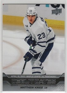 Matthew Knies 2023-24 Upper Deck Series 1 Debut Dates RC #DD-18 Toronto Maple