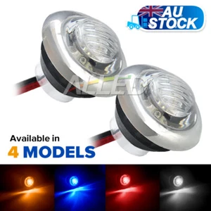 2x 12V LED Stainless Steel Side Marker Light Clearance Stair Step Lamp RV Camper - Picture 1 of 33