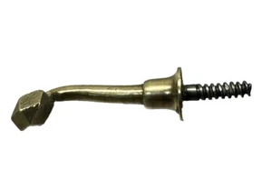 Antique Victorian Single Arm Brass Wall Hook - Picture 1 of 4