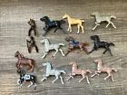 Vintage Toy Figure Lot Of 11 Horses ,1 Cowboys, 1 Indians,
