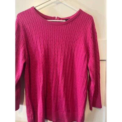The Limited Jersey Tejido Cable Algodón Rayón Cremallera Trasera Rosa Foto 1 de 4