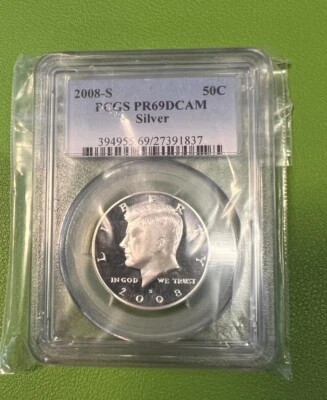 2008 S - SILVER PROOF Kennedy half PCGS PR69 DCAM - Very nice - Thinning my set! - Image 1 of 4