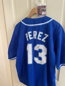 Salvador Perez Signed Autographed WS MVP 2015 Kansas City Royals Jersey JSA COA - Picture 1 of 4