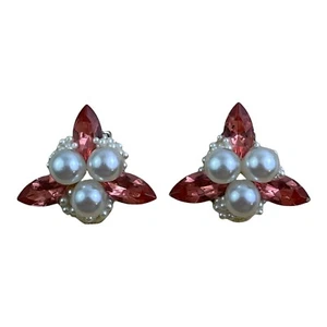 Vintage Jon Michelle Pear Amber Clip Earrings - Picture 1 of 6
