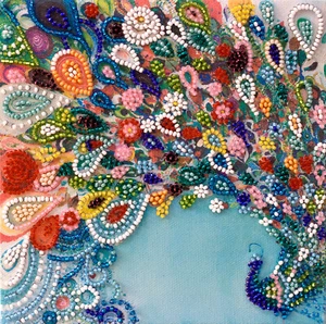 Hágalo usted mismo Kit de bordado de cuentas "cola de colores" 5,9"x5,9" / 15,0x15,0 cm, Abris Art - Imagen 1 de 5