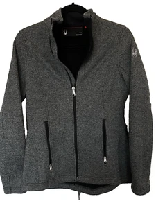 Spyder Jacket Knit Womens Sz M Mock Neck Fleece Lined Active Sports - Picture 1 of 10