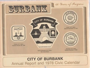 BURBANK 6 YEARS OF PROGRESS ANNUAL REPORT AND 1978 CIVIC CALENDAR - Picture 1 of 4