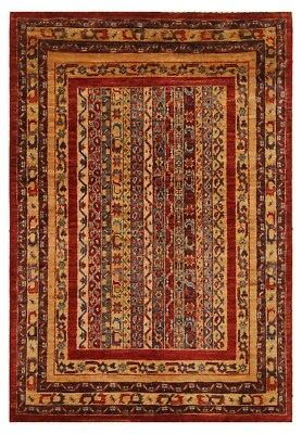 3 x 5 ft Red Turkish Shawl Hand Knotted Wool Tribal Oriental Area Rug - Image 1 of 4