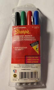 Sharpie Marcatore Permanente Punta Fine, Colori Assortiti, 4/Set - Foto 1 di 2