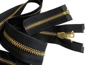 YKK #7 Brass Metal Separating Zippers for Heavy Duty Jacket - 7" to 36" Inches - Picture 1 of 8