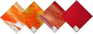 Wissmach 4 Sheet RED/Orange Variety Stained Glass (8"x12") - Picture 1 of 1