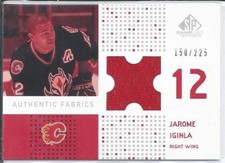 Jarome Iginla  02/03 SP Game Used #AF-JI Authentic Fabrics GU - Jersey SP /225  