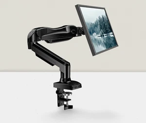 Single Monitor Mount 13-32 Inch Gas Arm Adjustable Vesa Clamp Grommet Base - Picture 1 of 5